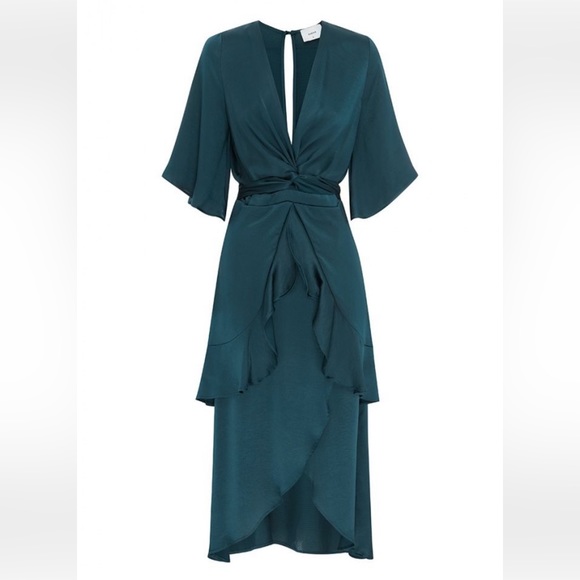 SHEIKE Eternal Tiered Formal Wedding Evening Midi Dress in Peacock NWT - Picture 6 of 14